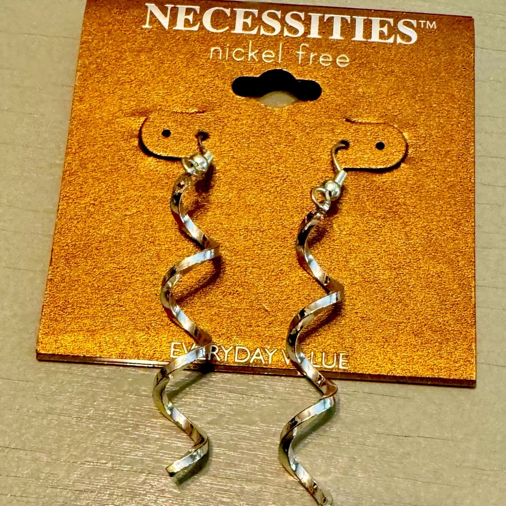 Everyday Silvertone Spiral Earrings
